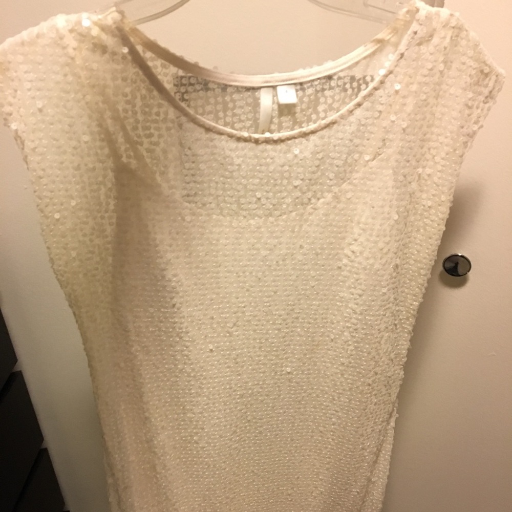 LC Lauren Conrad white sequin dress